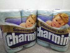 VTG. 1988 Charmin Bathroom Tissue 4-Rolls EA Blue Toilet Paper (2PK) PROP picture