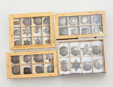 Vintage Old Western Replica Badge Lot Of 36 Comes With Display Boxes picture