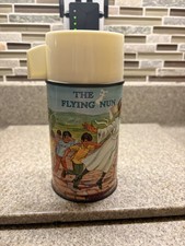 Vintage 1968 “The Flying Nun” Aladdin Metal Thermos - Super Nice Condition  picture