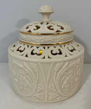 Lenox Illuminations Versailles Gold Round Candlebox with Candle Never Used picture