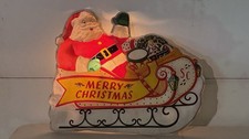 Vintage NOMA Flat Back Santa Claus In Sleigh 31” By 28” picture