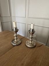 Vintage Pair Coats Brass , Silver Plated General Electric Lamps picture