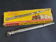 ​Vintage 50s Schrader 9350 Air Water Tractor Tire Pressure Gauge w Original Box picture