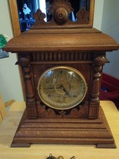Vintage Ingraham Mantle Clock ~ Victorian Eastlake Serviced & Working. Beautiful picture