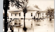 KIDS PLAYING IN FLOOD waseca mn c1910 postcard minnesota real photo rppc street picture