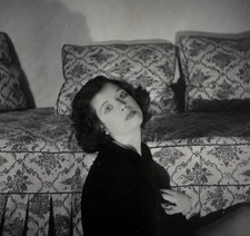 Vintage Exotic Sexy Glamour Portrait Photo Woman Bedroom Boudoir Snapshot 3x3 picture