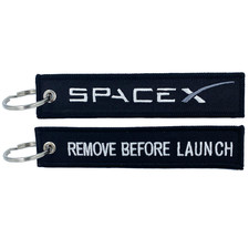 BLACK SpaceX REMOVE BEFORE LAUNCH Luggage Tag zipper pull keychain Space X CL4-0 picture