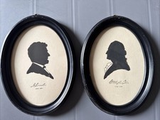 Antique 1926 Silhouette Pair Washington & Lincoln Craftsman Press Chicago Schanz picture