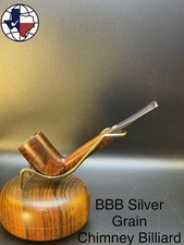 Vintage BBB Silver Grain Chimney Billiard Tobacco Pipe picture