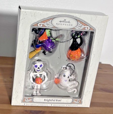 Hallmark Keepsake Halloween Frightful Fun Ornaments Witch, Ghost, Skeleton 2007 picture