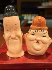 Vintage Beswick England Ceramic Laurel & Hardy Salt & Pepper Shakers Set Ex Con picture