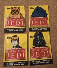 1983 Topps Star Wars Return of the Jedi Complete 4 Character Wax Wrapper Lot EX picture