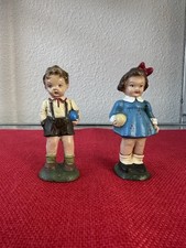 Vintage Marolin Germany Papier Mache Children Figurines Pair Boy and Girl 3.75