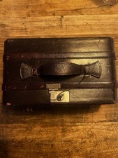 Vintage Travel Vanity Grooming Case with Glass Bottles Brushes Mirror & Key picture