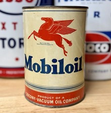 Vintage Socony Vacuum Mobiloil Arctic Special Motor Oil Can Quart Empty picture