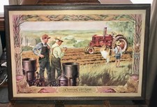 Vintage IH Case Tractors Framed Print Planting Heritage Dealership Perk Rare picture