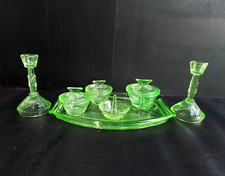 Walther and Sohne Uranium Glass Vanity Set (MUNSTER 1930s) picture