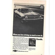 Malibu Colonnade Hardtop Coupe Chevelle Chevrolet ADVERT 1970s Print Ad 9in picture