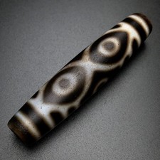 Vintage Tibetan 6-Eyed Dzi Beads Old Agate Amulet Pendant Protection 58×13mm picture