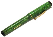 Flat Top Green Marble Size 8 Solid 14k Gold Nib Fountain Pen for Parts/Repair picture