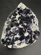 Natural Starry Night Purple Fluorite Crystal Cluster Pyrite Druzy Quartz UV picture