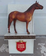 Vintage Lone Star Beer Horse Sign Plaque Wall Display Breyer Man O War Rare Bar picture