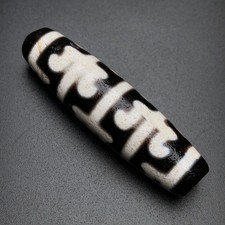 Vintage Tibetan Old Agate Dzi Beads Amulet Pendant Energy Protection 48×13mm picture
