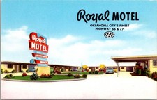 Royal Motel Oklahoma City Oklahoma Route 66 Highway 77 AAA Advertising Postcard picture