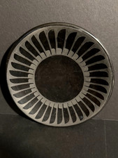 MARIA MARTINEZ (SAN ILDEFONSO,1887-1980), BLACK ON BLACK POTTERY “FEATHER” PLATE picture