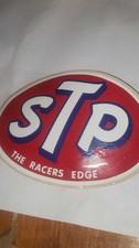 (1) Vintage STP “The Racer’s Edge” Paper-Backed Stickers  - Large 4 X 3 Inches  picture