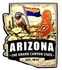 Arizona the Grand Canyon State Est. 1912 Artwood Jumbo Fridge Magnet picture