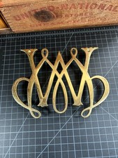 Vintage Williamsburg Brass Trivet William & Mary Cypher Colonial Williamsburg 8