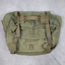 Vintage U.S. Army M1945 Field Bag Canvas Boyt OD Green USA WW2 Military Distress picture
