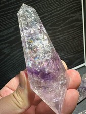 185g Natural Amethyst Quartz Obelisk Crystal Double Point Reiki Heal Decor picture