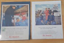 Pan Am American Vintage 1955 &56 original airplane advertisements. 1 is sealed picture