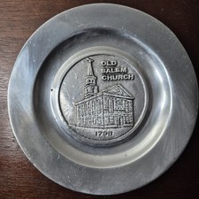VINTAGE People's National Bank Lebanon PA Bank Pewder Plate Old Salem Church 6