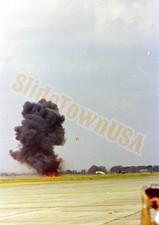 Vtg 35mm Negative Air Show Plane Crash Explosion Fire Smoke Plume Biplane M-1911 picture