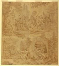 Lebert Four Seasons Vintage 1810s Cotton Printing Cartoon Reprint Wall Art picture