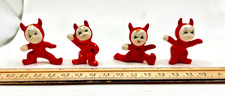 MCM Set of 4 Elf Pixie Lil' Devil Miniature Glass Figurines, Japan picture