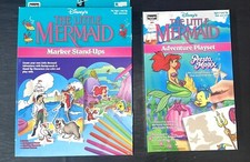 Lot Of 2 Disney Little Mermaid Roseart Vintage Kits - Marker Stand-ups & Playset picture