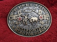 Rodeo X~Treme☆1987☆Bullfighting Champion☆TROPHY BUCKLE☆American  Mega Bull☆W78 picture