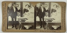 Antique 1903 Keystone View Co Stereoview Card Forbidden Kitchen Cook 12313    L9 picture