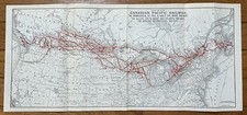 1923 Antique Canadian Pacific Railway Map Canada Railroads Map 3251 picture