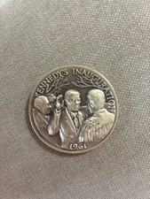 Longines Sterling Silver 1961 President Kennedy 3D High Relief Commemorative Coi picture