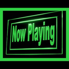 120104 Now Playing Audio Playlist Movies Theater Display LED Light Neon Sign picture