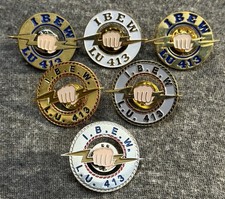 SET 6 VTG IBEW Local 413 Pins Buellton California Die Cut picture