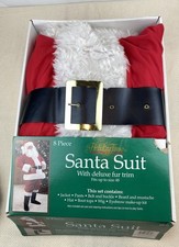 VTG 1990s Holiday Time 8 Piece Santa Claus Fur Trim Suit Fits Up To Size 48 READ picture