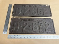 1932 Dealer Virginia License Plates Restoration Project Rare D Series Lot Ford picture