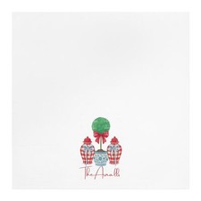 Preppy Monogram Patriotic Chinoiserie Topiary Tea Towel | Personalized picture