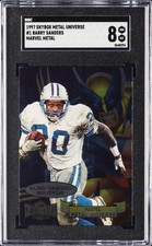 1997 SKYBOX METAL UNIVERSE MARVEL METAL #1 BARRY SANDERS SGC 8 picture